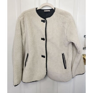 Universal Thread Faux Sherling Coat Cream outside with a black inside XS